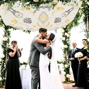 Artisan Wedding Chuppah Canopy – Personalized Fabric Chuppah – 9 Signature Designs image 16