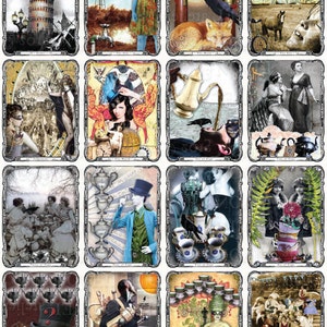 Digital Tarot Deck DIY downloadSteampunk postmodern collage cards image 2