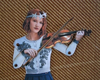 Digital Paper Doll DIY Old Timey Fiddle Player