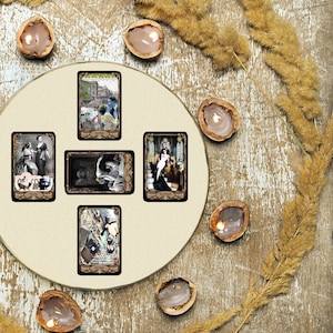 Tarot Steampunk original – Baraja de collage artesanal – Herramienta de adivinación posmoderna