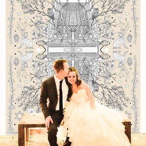 Cloth Chuppah Wedding Canopy Wall Hanging Boho Tree of Life Poly Georgette image 4