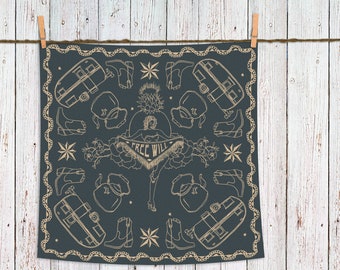 Cloth Bandana Western Wall Table Decor Free Will organic cotton