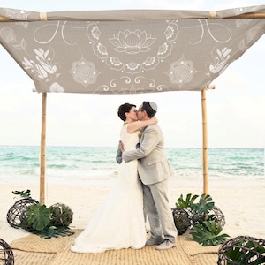 Artisan Wedding Chuppah Canopy – Personalized Fabric Chuppah – 9 Signature Designs image 14