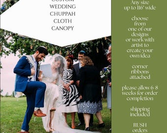 Custom Size Organic Wedding Chuppah Canopy – Personalized Heirloom Cloth