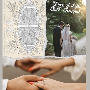 Tree of Life Wedding Chuppah Canopy – Crafted with Love Hand-Illustrated Organic Natural Fabric image 5