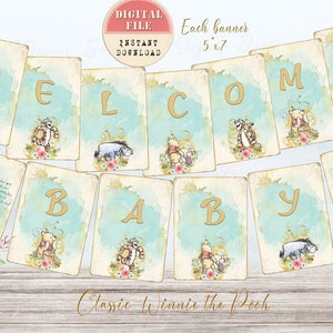 Classic Winnie the Pooh Banner, Baby Shower Banner, Winnie the Pooh Baby Shower Party decor, Winnie Party Decorations, Printable file 03