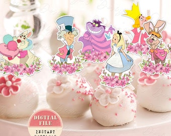 Alice in Wonderland Cake Toppers, Alice Birthday Party, Alice Baby