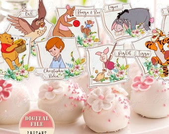 Classic Winnie the Pooh Cake Toppers, Winnie the Pooh Birthday Party, Winnie the Pooh Baby Shower, Winnie Party Decorations, Printable file