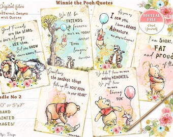 Winnie the Pooh Quotes Print Set No 2, Baby Shower Decor (Digital Files)
