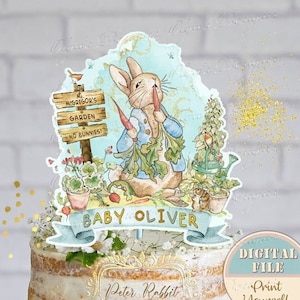 Peter Rabbit Baby Shower Cake Topper, Peter Rabbit Baby Shower Centerpiece, Peter Rabbit Baby Shower Party, Digital Baby Shower Party, PR4