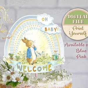 Peter Rabbit Baby Shower Cake Topper, Peter Rabbit Baby Shower Centerpiece, Peter Rabbit Baby Shower Party, Digital Baby Shower Party, PR3