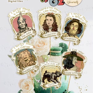 Wizard of Oz Birthday Cake Toppers, Personalized Wizard of Oz Birthday Party, Emerald City Birthday, Wizard of Oz Birthday Party Decor