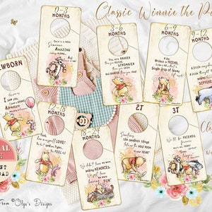 Winnie the Pooh Nursery Closet Dividers, Baby Clothes Organizer (Digital Download)