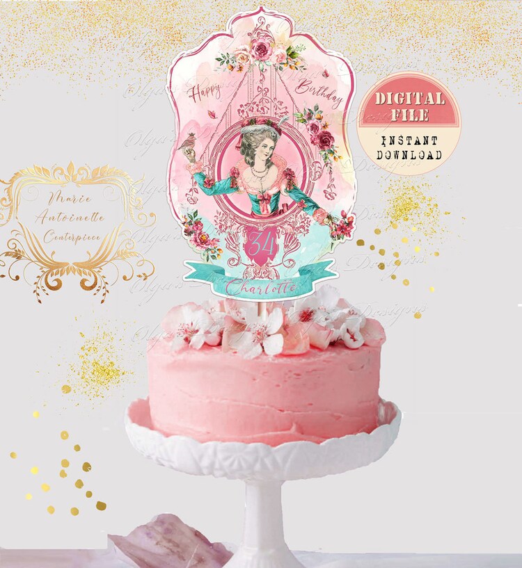 amazing sale personalized marie antoinette no 11 centerpiece printable tea party let them eat cake birthday party cake topper bridal shower retail store www asiabaru com