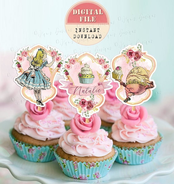 Alice In Wonderland Cupcake Toppers Printable