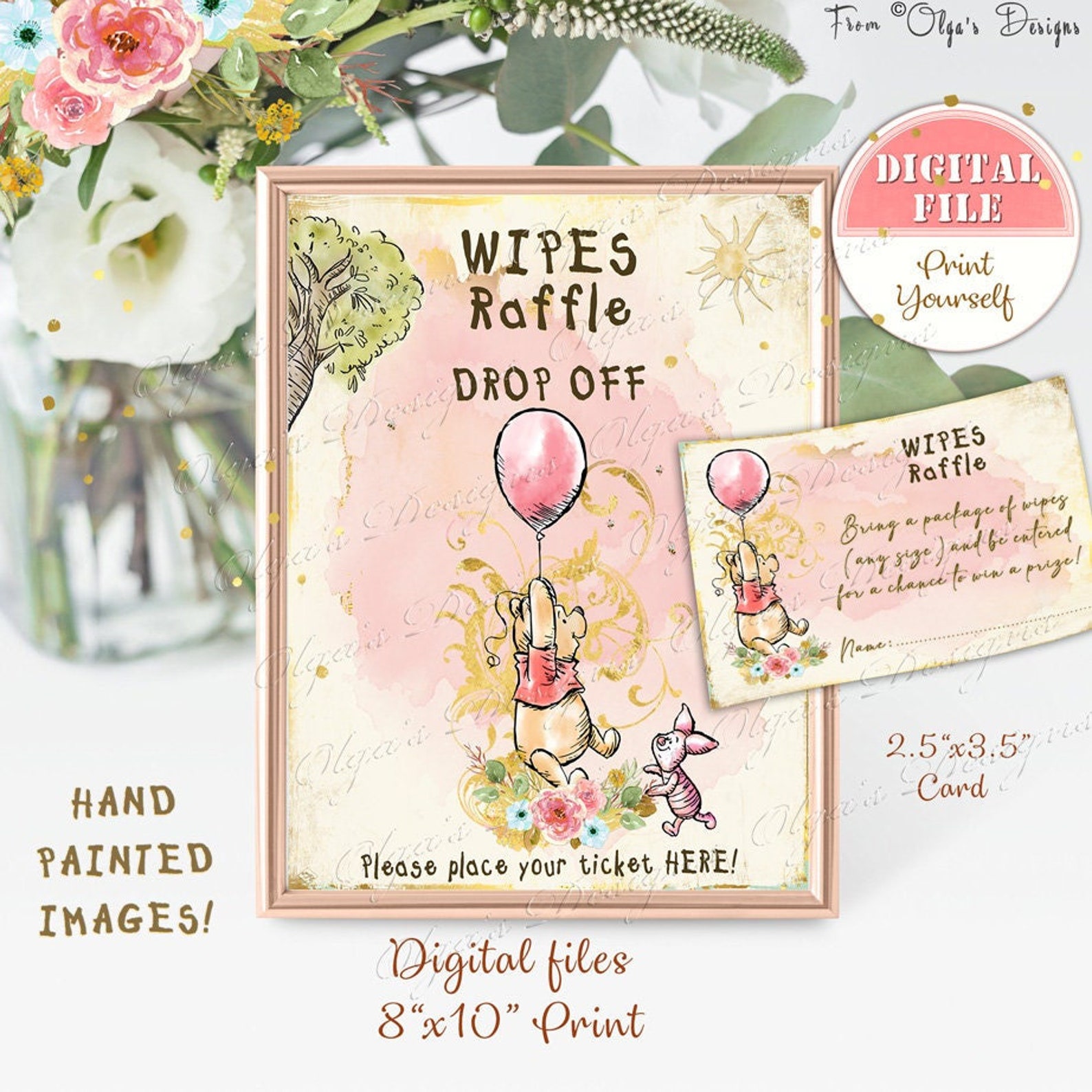 Wippy Raffle Winnie the Pooh Baby Shower Wipes Raffle Sign (digital Download) - Etsy