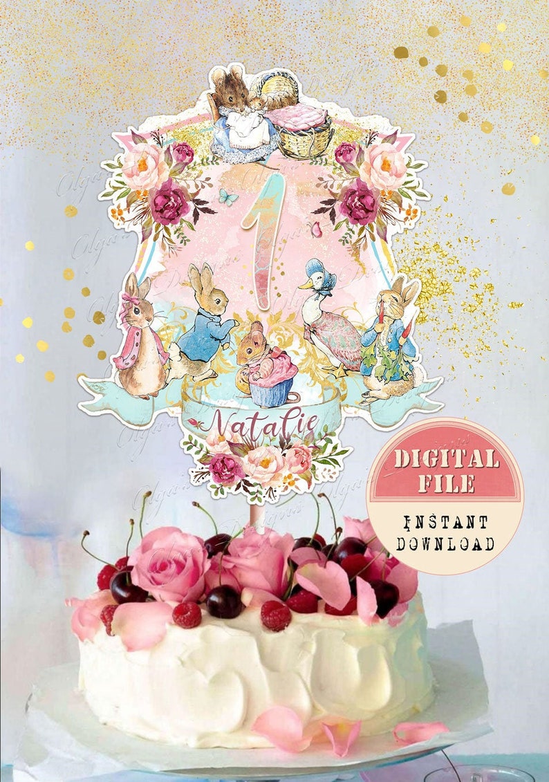 Peter Rabbit & Friends Cake Topper Printable Topper Digital - Etsy