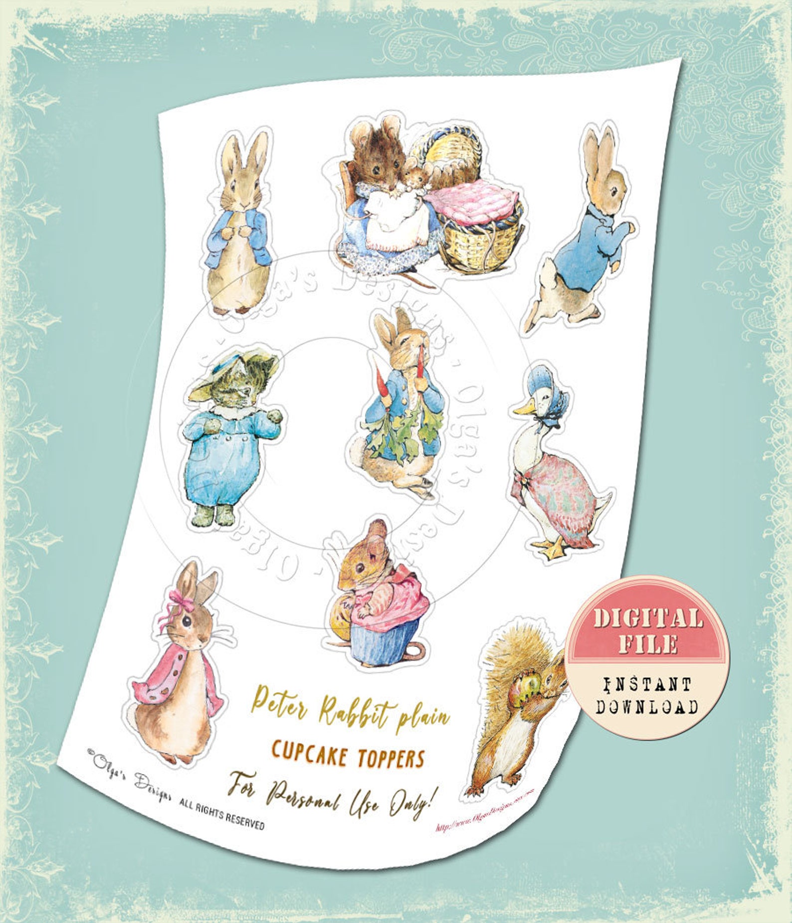 Peter Rabbit Cake Toppers Peter Rabbit Birthday Party Peter - Etsy Canada