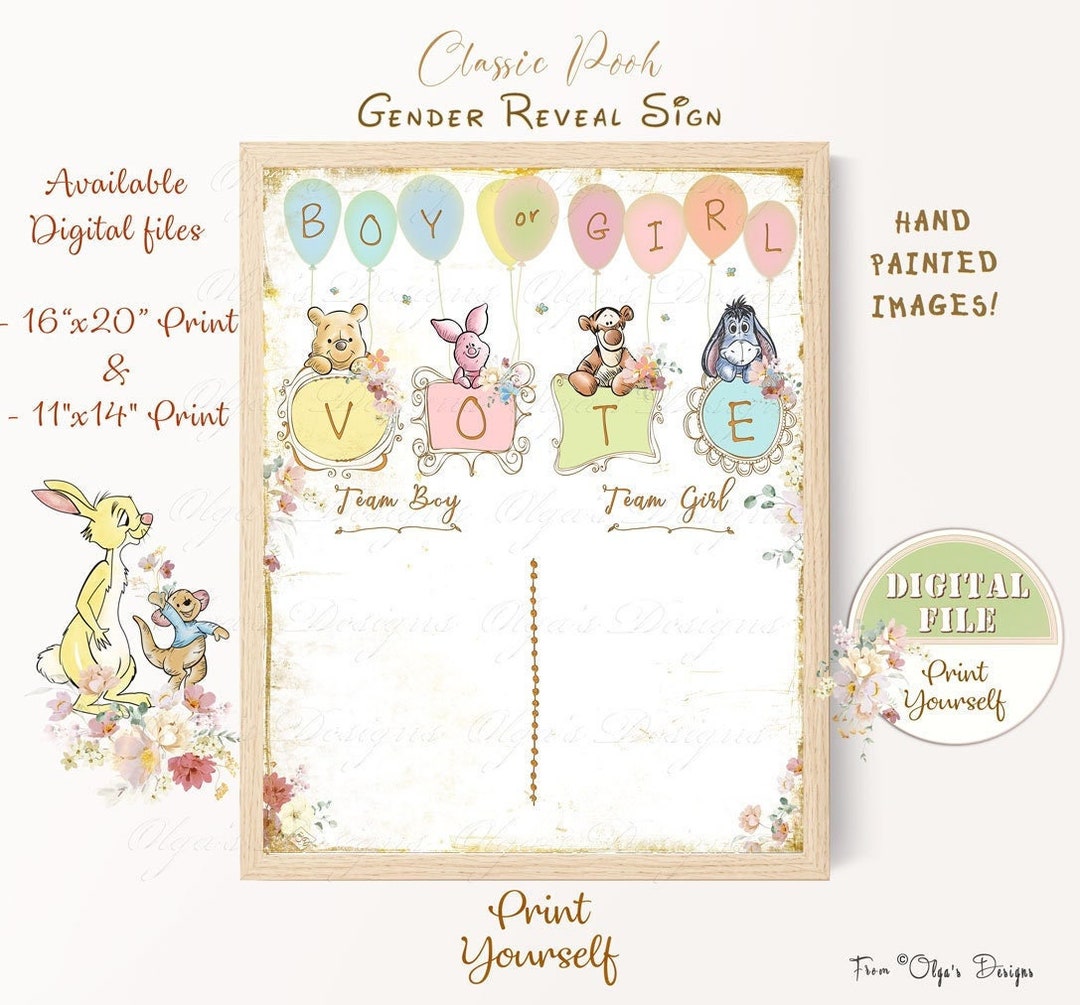 Girl Winnie The Pooh Baby Shower Games – D292 - Baby Printables