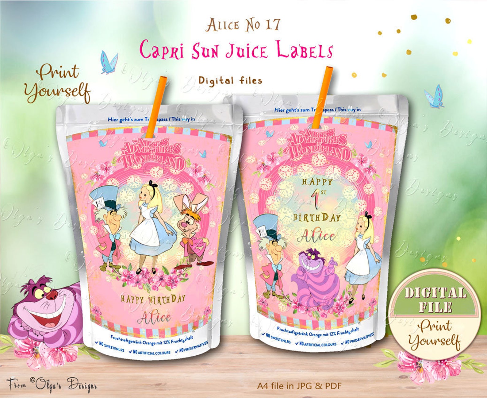 Classic Alice in Wonderland Potato Chip Bag, Personalized Mad Tea Party ...