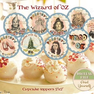 Wizard of OZ Cake Topper, Personalizable Wizard of OZ Birthday Party Centerpiece, Printable Wizard of OZ Centerpiece, Digital File 300 dpi image 5