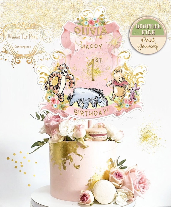 Personalized Classic Winnie the Pooh Cake Centerpiece