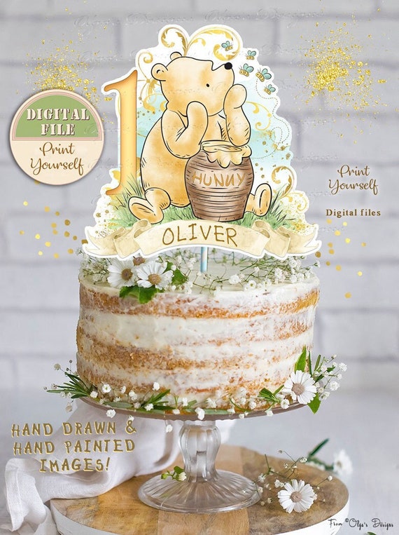Birthday Party Decor  Papeleria Personalizada on Instagram: 🍯🐝Classic  Winnie The Pooh Cake Topper 🍯🐝 . . . . . . . . . . . . . . . . . . . #