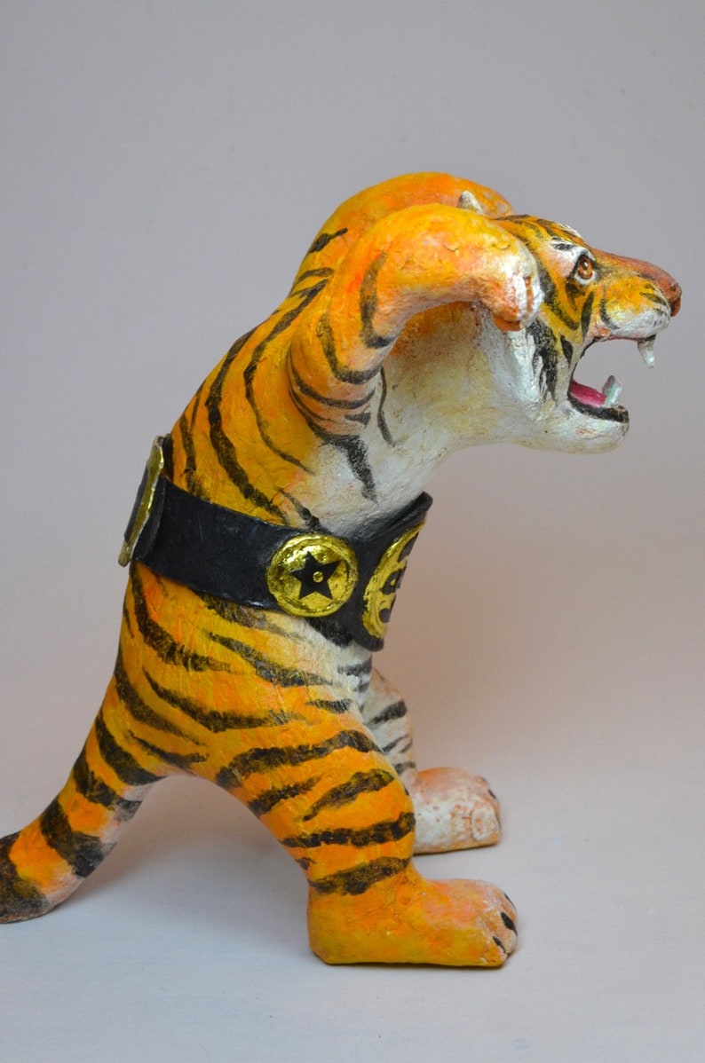 Tijger papiermache dier sculptuur beeld 'Sweet Zoo' Etsy
