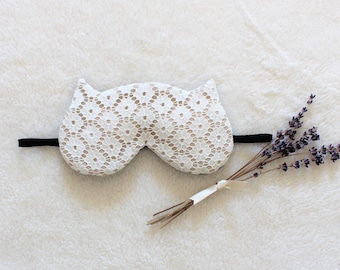 Français Lavender Aromatherapy Cat Sleep Eye Mask (Dentelle)