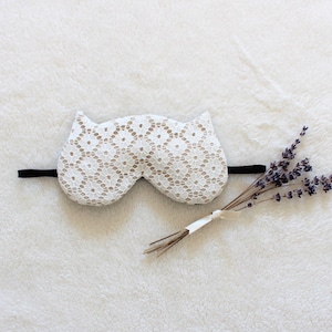 French Lavender Aromatherapy Cat Sleep Eye Mask (Lace)