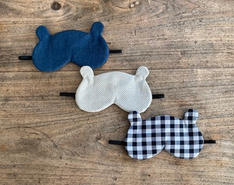 Cotton Linen Bear Sleep Eye Mask