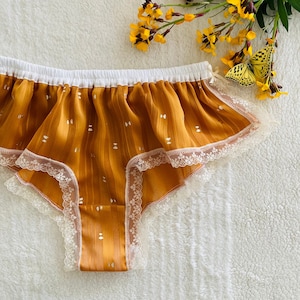 Gold Butterfly Yellow Chiffon Boxer/style MONKICHO (made to order)