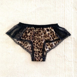 Leopard Chiffon Black Lace Boxer/style KUROHYO made to order image 1