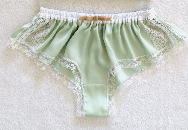 Pistachio Green Silky Satin Boxer/style WAKABA made to order image 2