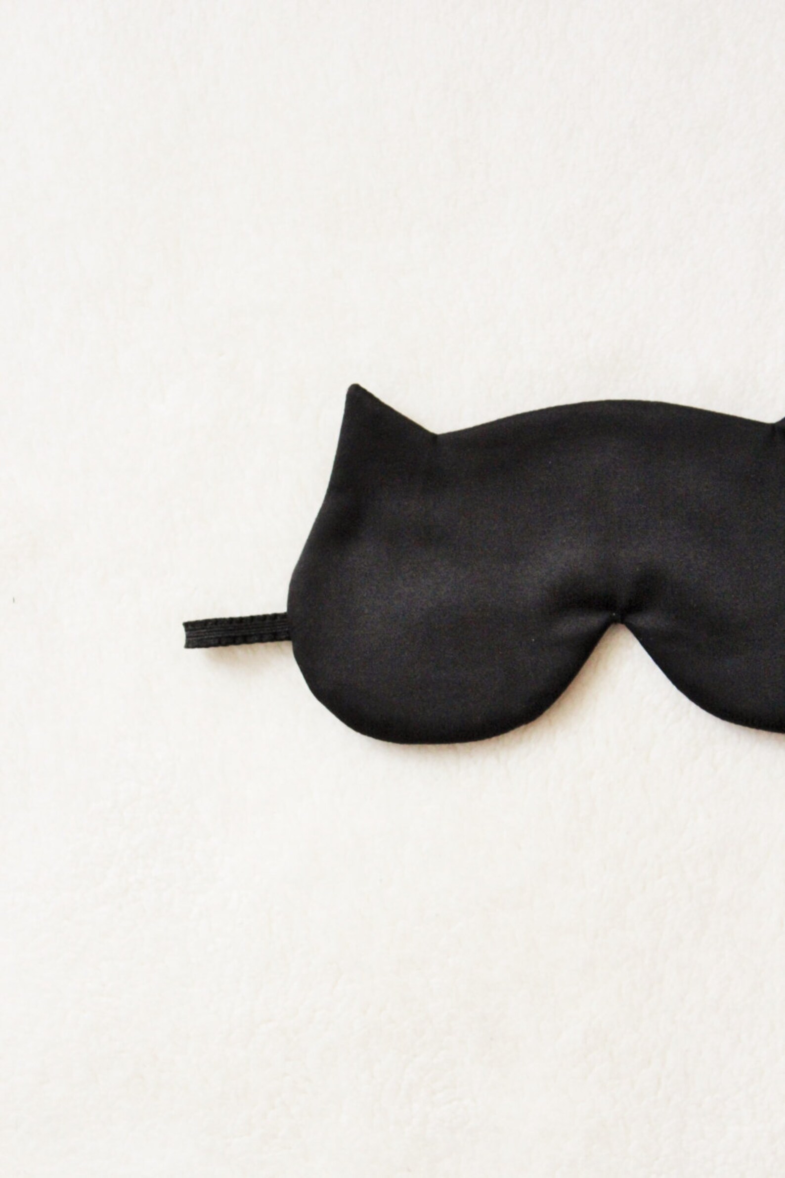 Smooth Black Cotton Cat Eye Mask Etsy