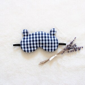 Français Lavender Aromatherapy Bear Sleep Eye Mask Gingham vérifier image 2