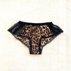 Leopard Chiffon Black Lace Boxer/style KUROHYO made to order image 4