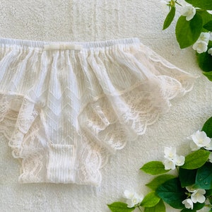 Gold Stripe Chiffon Lace Boxer/style HANAMIZUKI  (made to order)