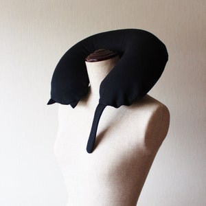 Black Cat Cotton Travel Inflatable Neck Pillow image 2