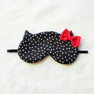 Red Bow Silk Cat Sleep Eye Mask image 1