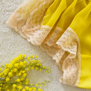 Yellow Chiffon and White Cotton Lace Boxer/style MIMOSA made to order image 5