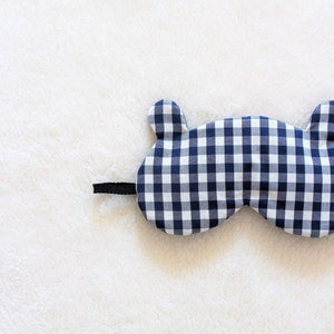 Français Lavender Aromatherapy Bear Sleep Eye Mask Gingham vérifier image 3