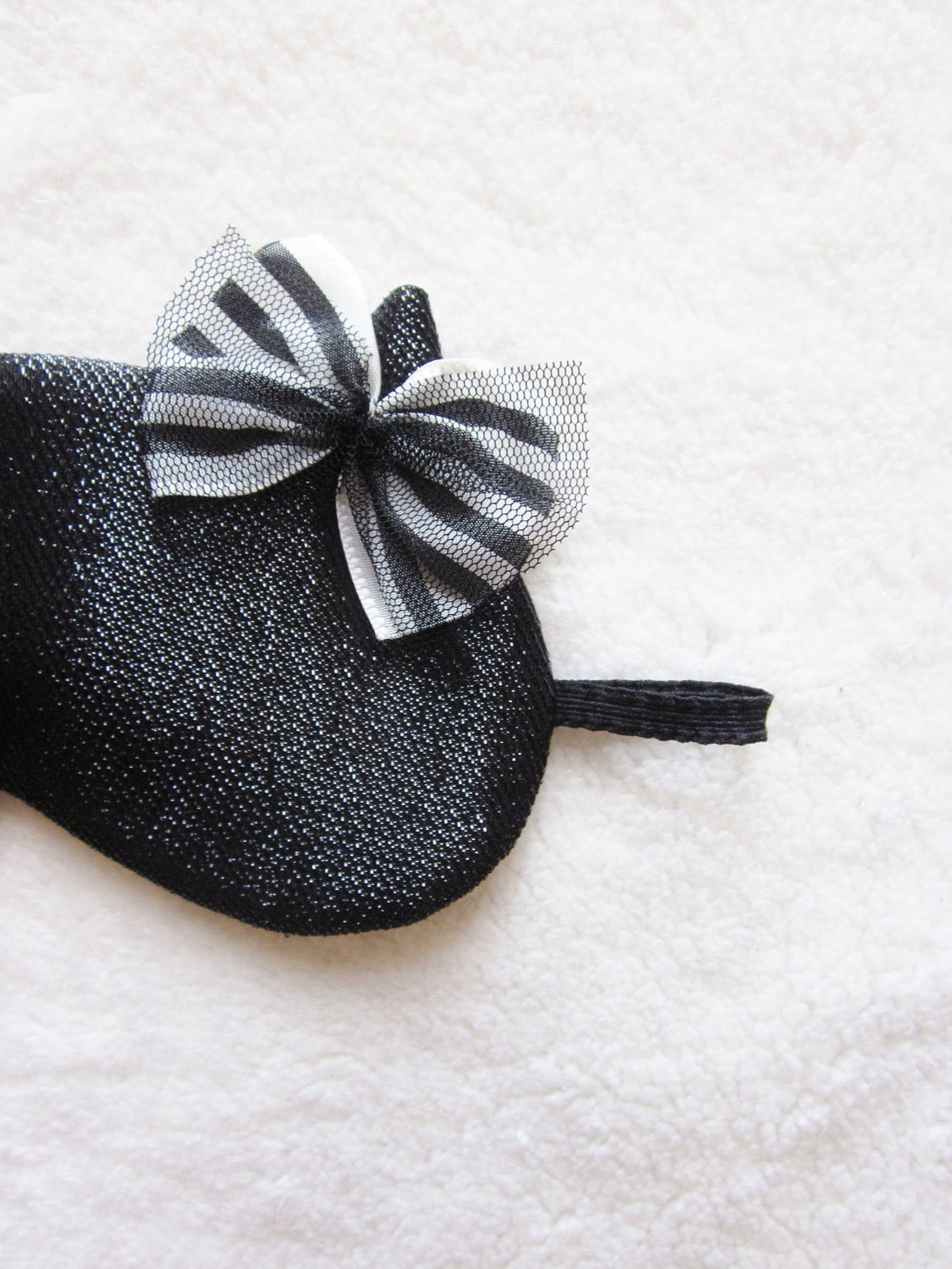 Sparkling Black Cat Eye Mask Etsy
