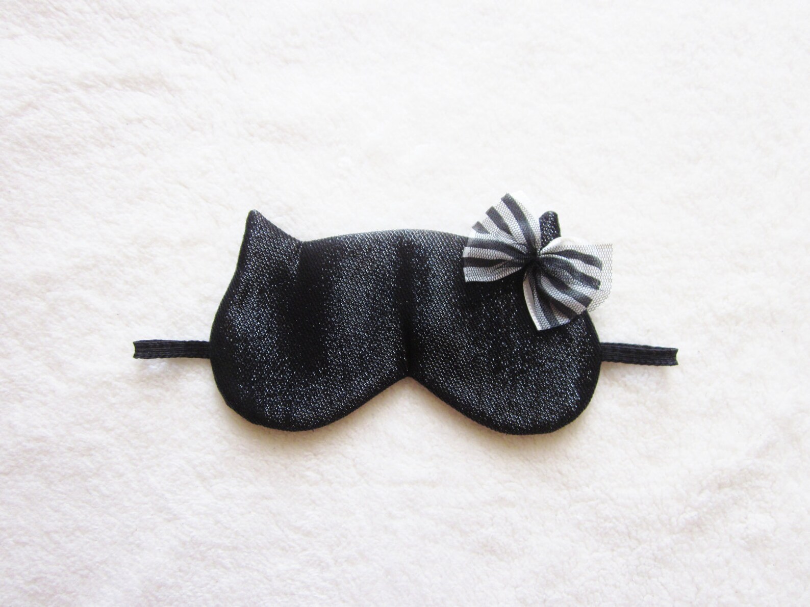 Sparkling Black Cat Eye Mask Etsy