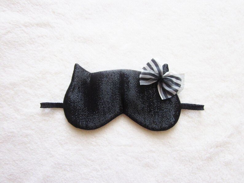 Sparkling Black Cat Eye Mask Etsy