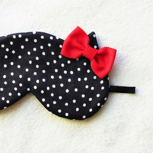 Red Bow Silk Cat Sleep Eye Mask image 2