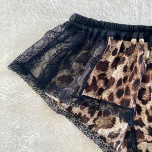 Leopard Chiffon Black Lace Boxer/style KUROHYO made to order image 3