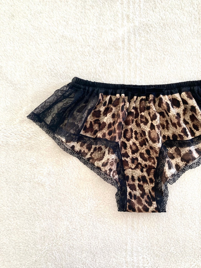 Leopard Chiffon Black Lace Boxer/style KUROHYO made to order image 2