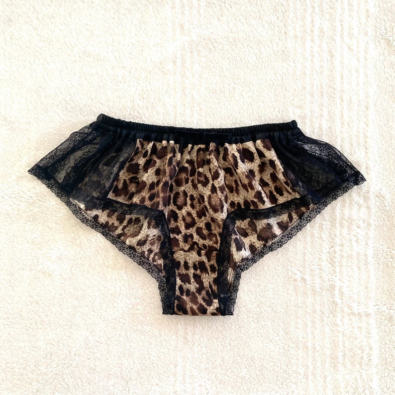 Leopard Chiffon Black Lace Boxer/style KUROHYO made to order image 1