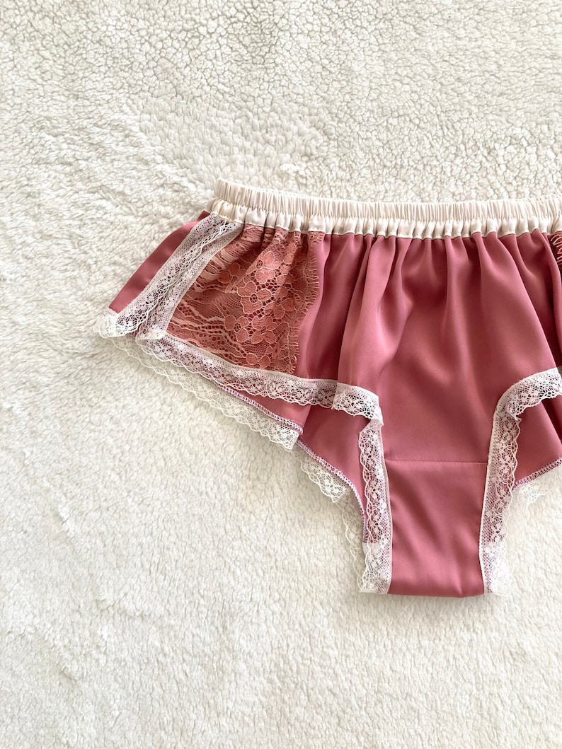 Silky Satin and Flower Lace Boxer/style AKIZAKURA made to order image 1